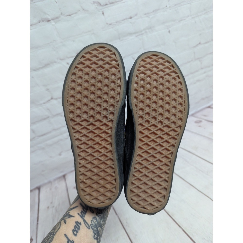 Vans Floral EMBROIDERED Black Satin Festival Slip On Size W 5 #721454 NWOB - Picture 8 of 8
